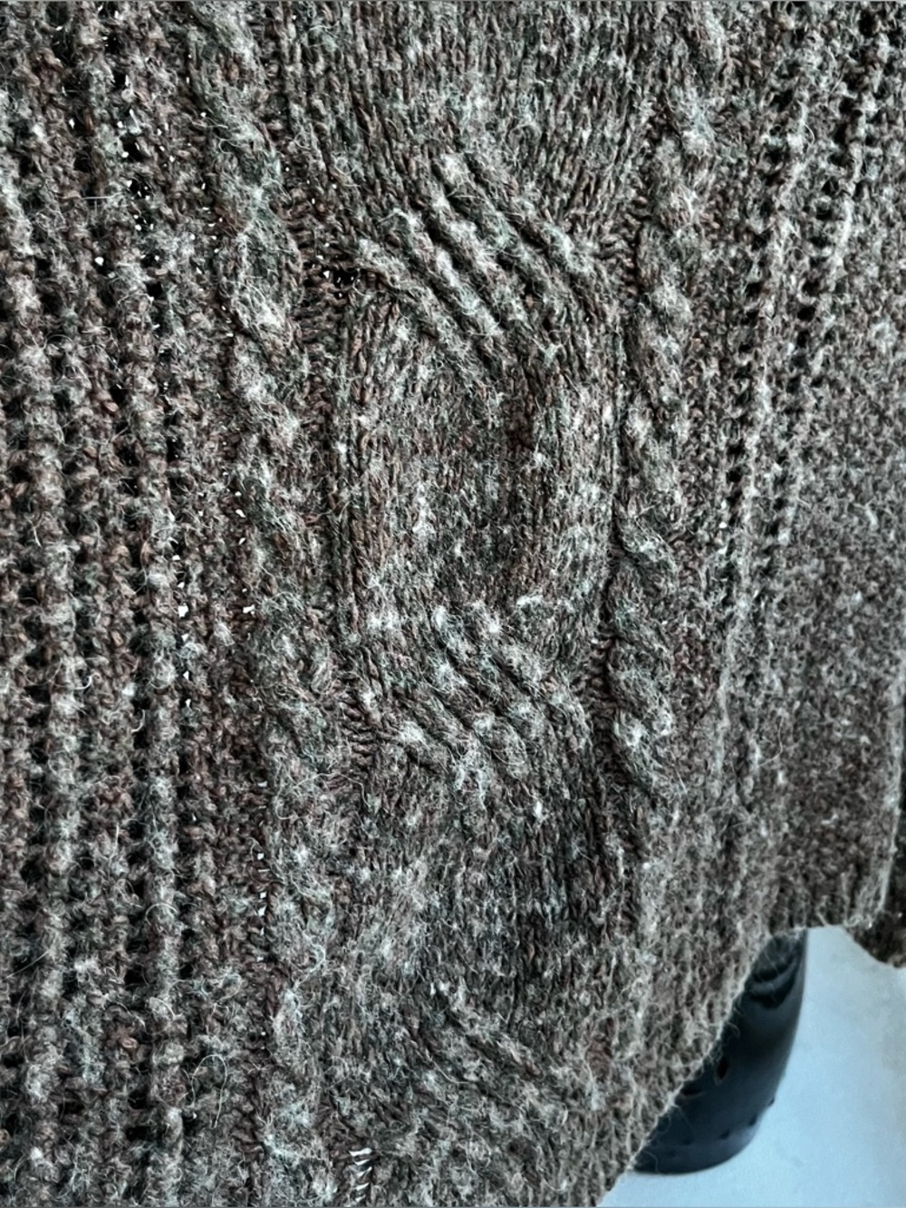 Free People Forest Sweater Chunky Boho Wool/Alpaca Size L Cable Knit Oversized - Picture 5 of 9